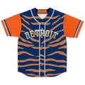 Blue and Orange Tiger Stripe Detroit Baseball Jersey
