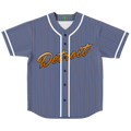 Blue and Orange Pinstripe Detroit Baseball Jersey