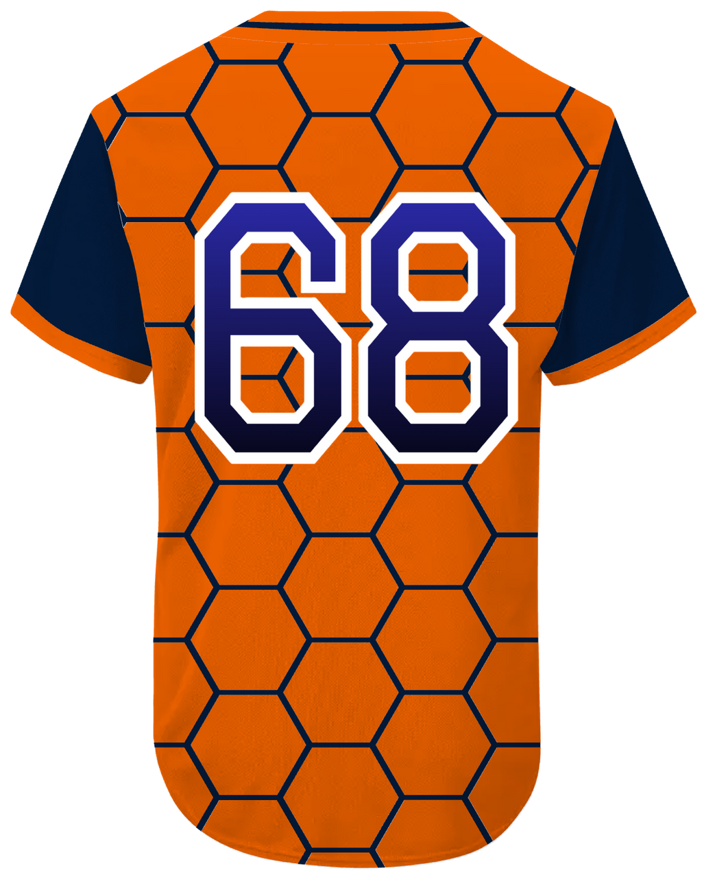 Orange with Navy Blue Honeycomb - Detroit Baseball Jersey
