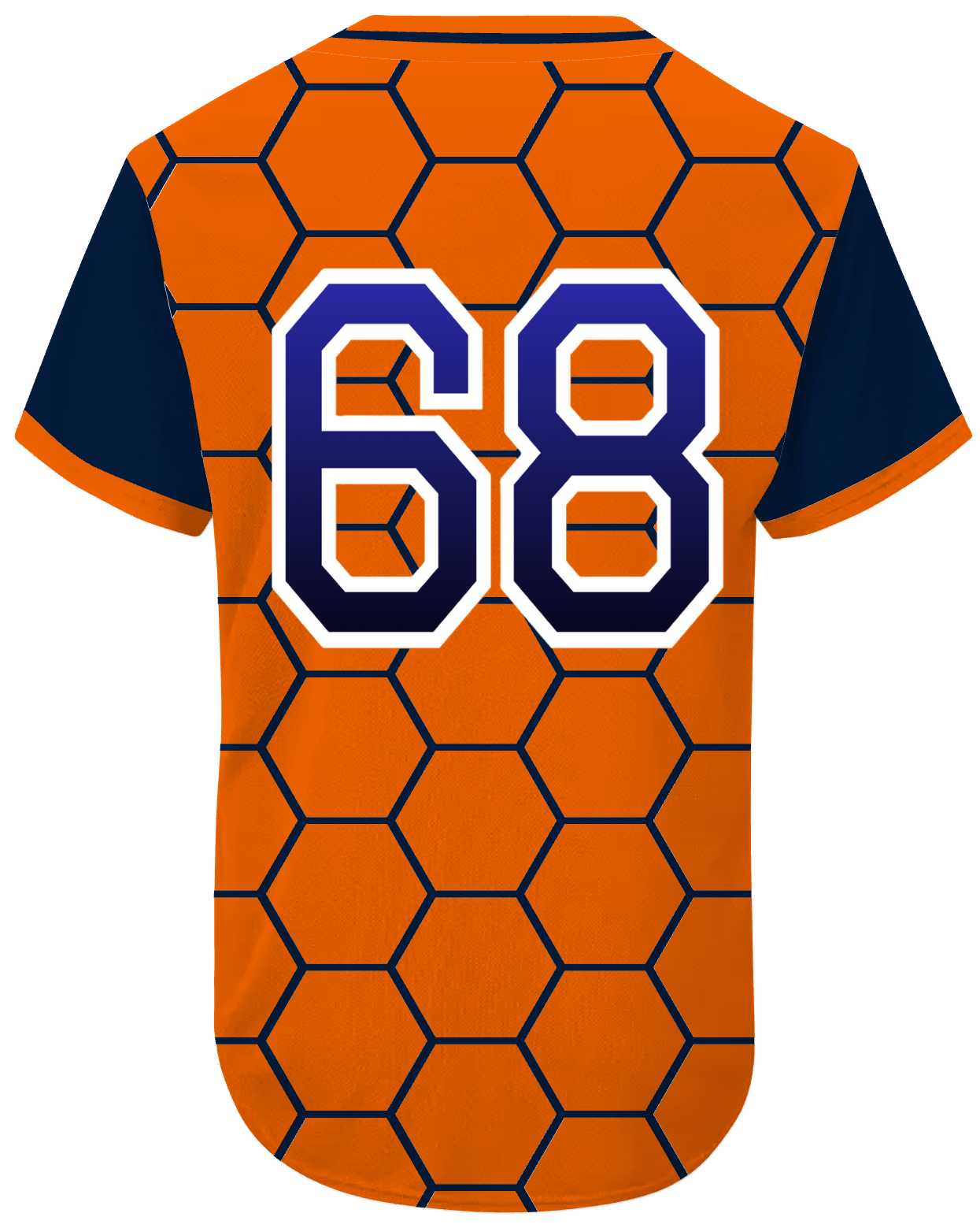 Orange with Navy Blue Honeycomb - Detroit Baseball Jersey