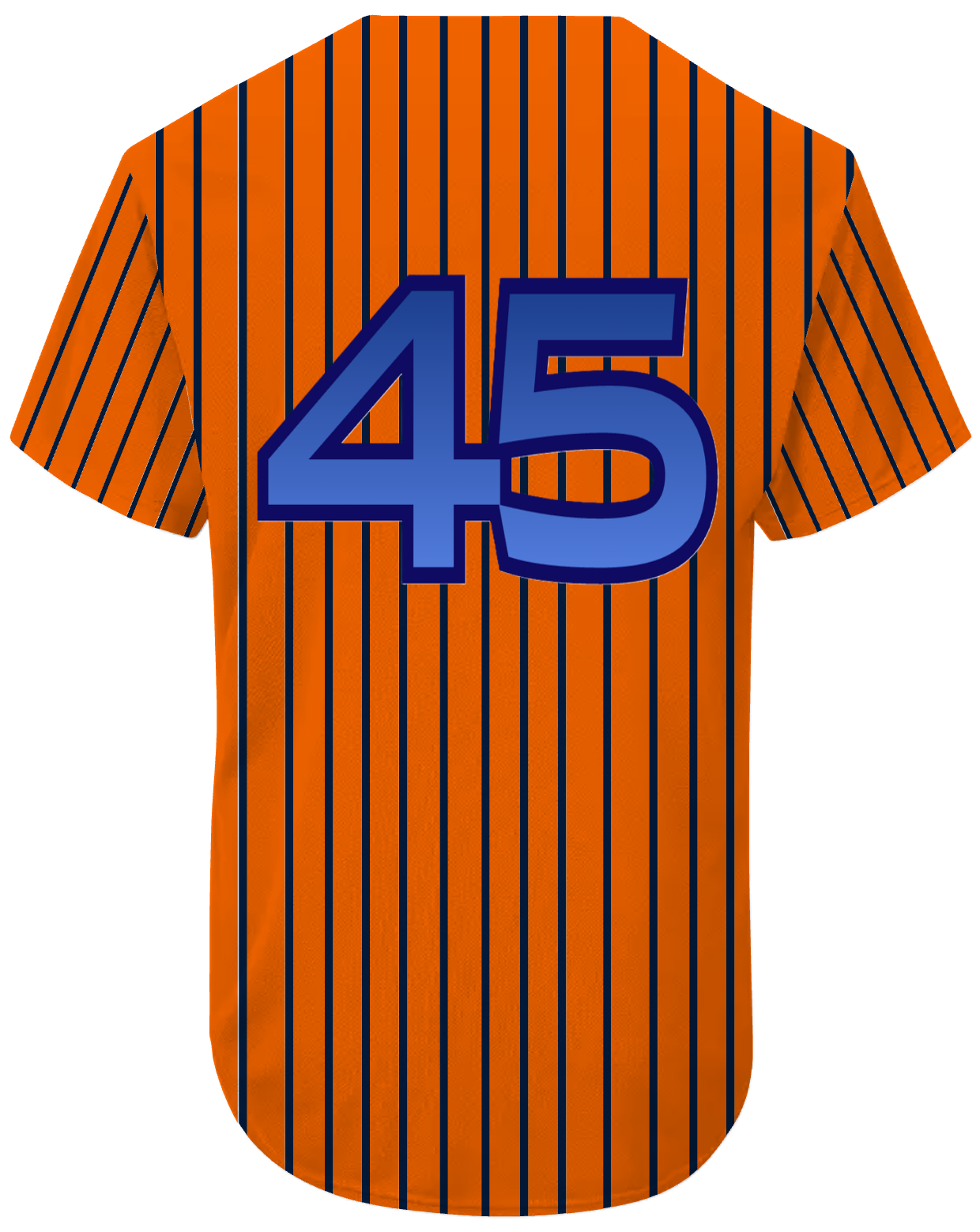 Orange with Navy Blue Stripes - Detroit Baseball Jersey
