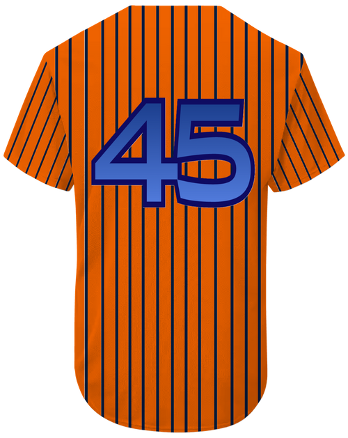Orange with Navy Blue Stripes - Detroit Baseball Jersey