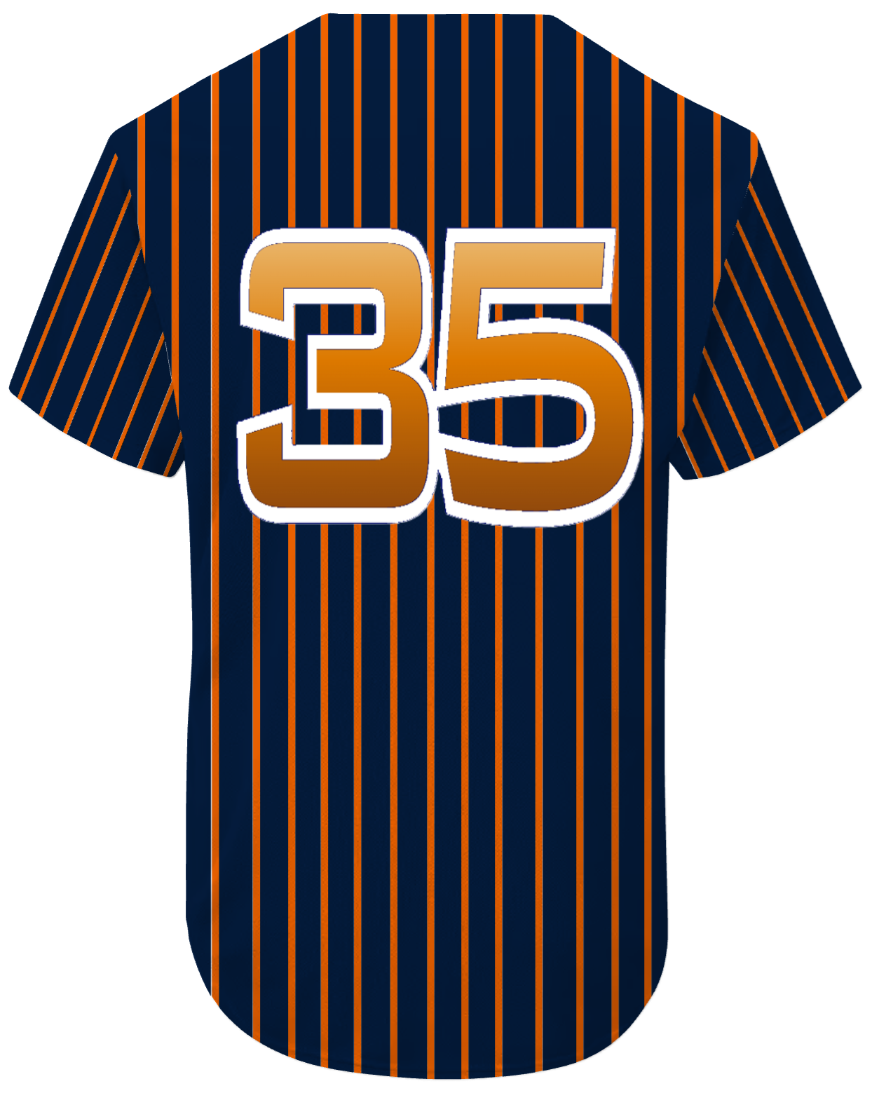 Navy Blue with Orange Stripes - Detroit Baseball Jersey