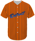 Orange with Navy Blue Stripes - Detroit Baseball Jersey