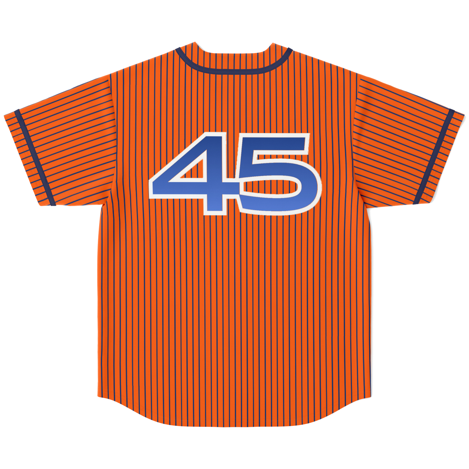 Orange and Blue Pinstripe Detroit Baseball Jersey