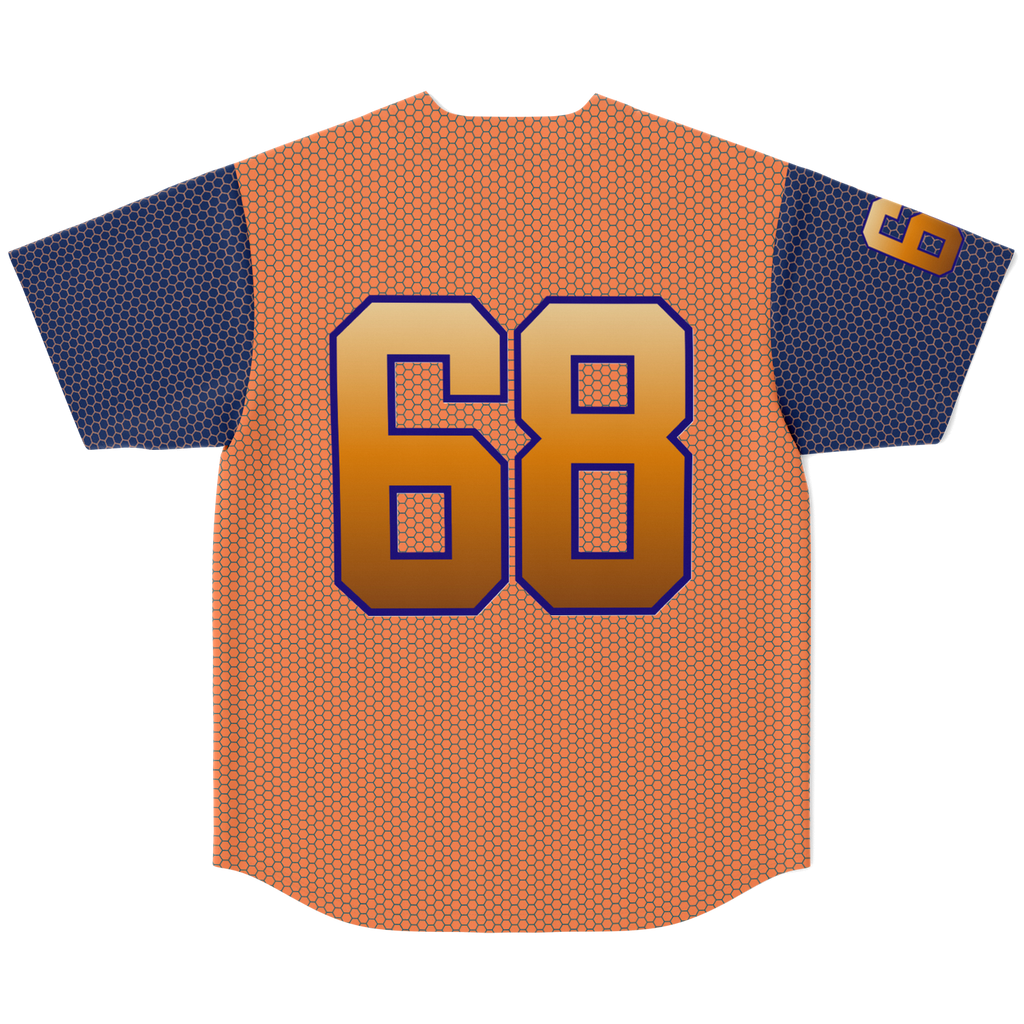 Orange and Blue Honeycomb Detroit Baseball Jersey