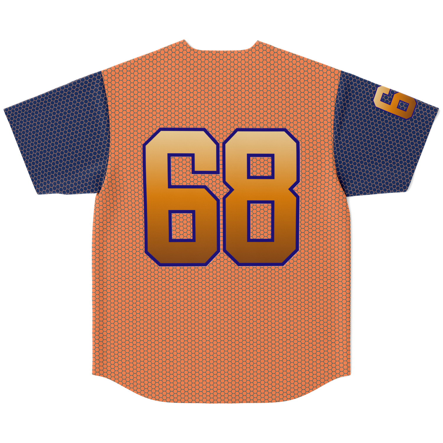 Orange and Blue Honeycomb Detroit Baseball Jersey