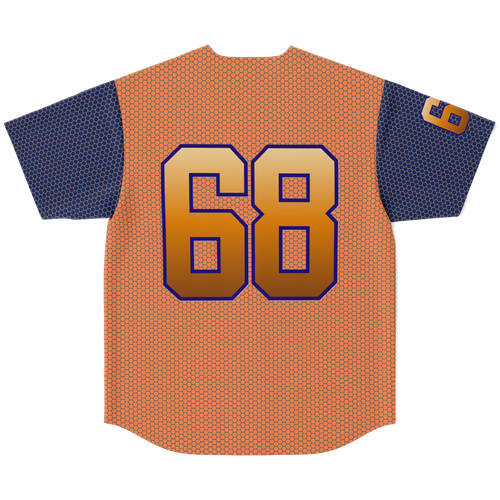 Orange and Blue Honeycomb Detroit Baseball Jersey